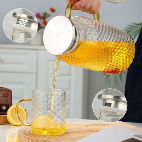 1600 ML 1 Pot With 4 Cups Tea Set Cooling Water Kettle Tea Pot Water Cup Set Glass Water Kettle Rice Grain Shape