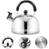2.1in stainless steel kettle with whistle function - insulated handle for safe operation - perfect for camping kitchens and office lounges