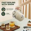 Electric Tea Kettle with Thermometer, KOIOS 1.7L 1500W BPA-Free Stainless Steel Fast Water Boiler with LED Indicator, Cordless Electric Tea Pot